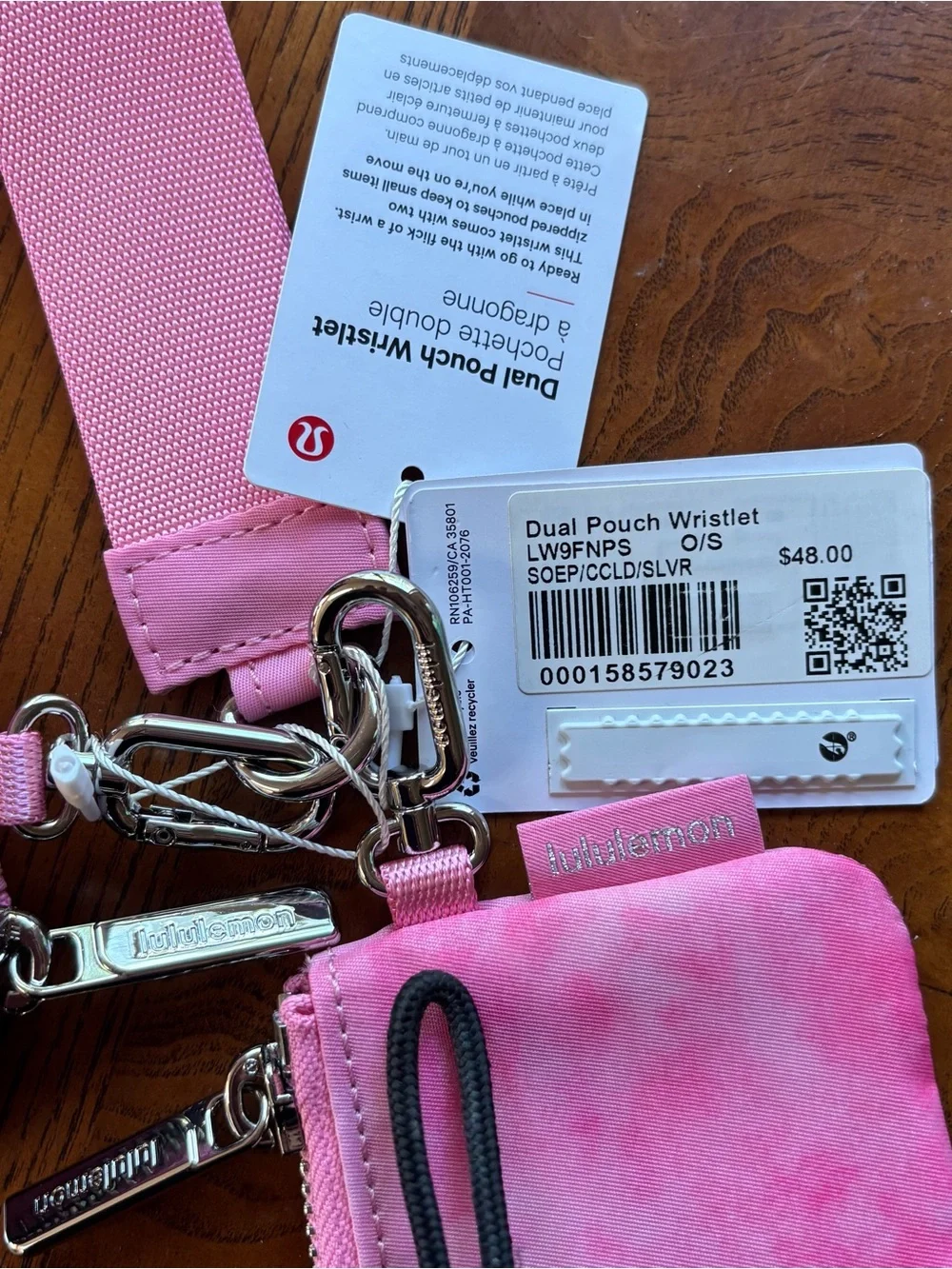 Lululemon Dual Pouch Wristlet in Candy Cloud NWT!